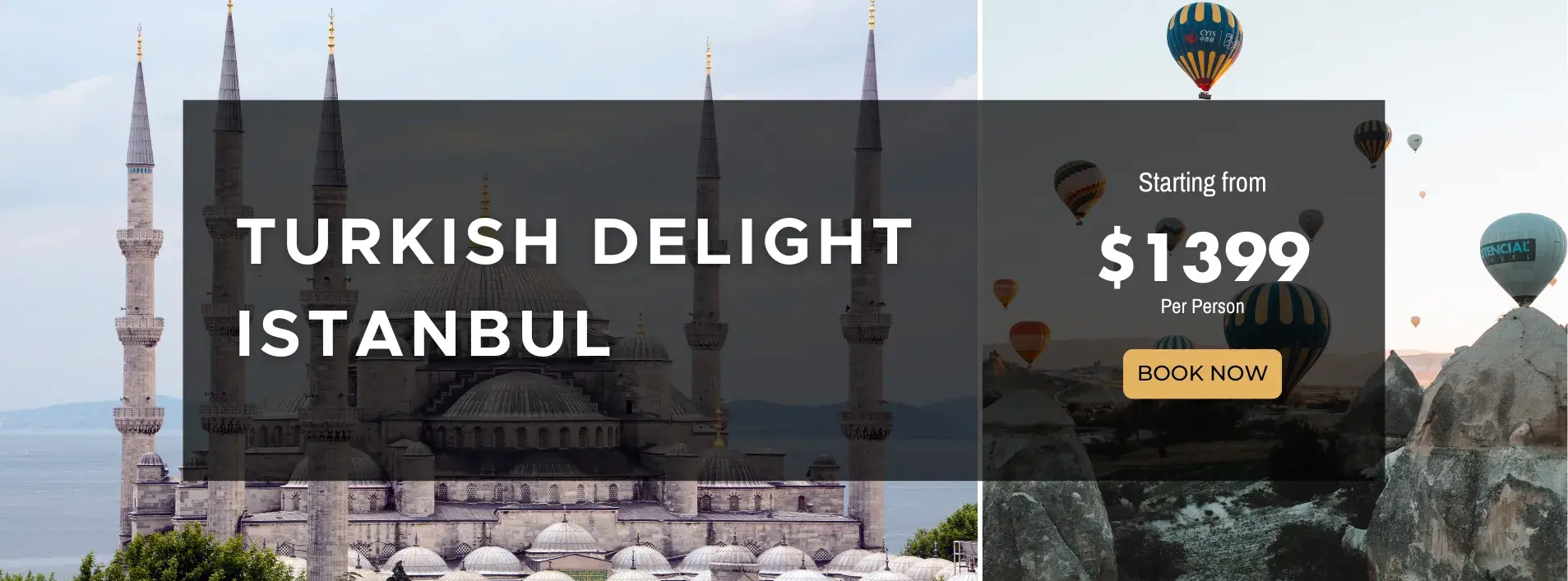 Turkish Delight Istanbul and Cappadocia Hot Air Balloon Ride W/Air